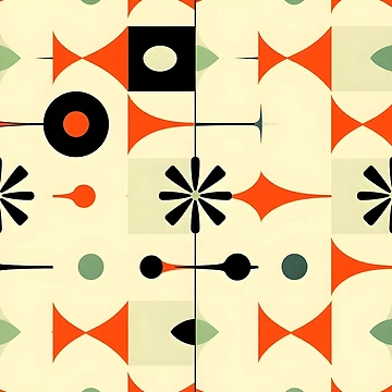 Artwork thumbnail, Retro Mid Century Modern Pattern  by GraphicsClub