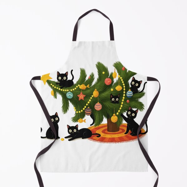 Item preview, Black Cats Christmas Tree Chaos Cute Holiday Illustration designed and sold by haitrieuic96.