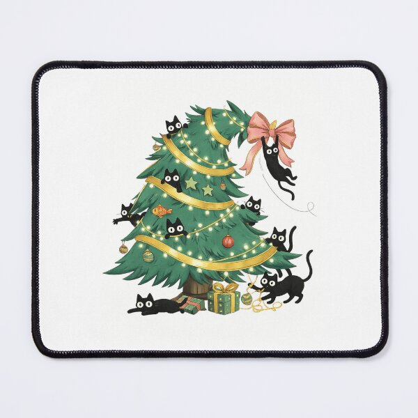 Item preview, Black Cats Christmas Tree Party Cozy Holiday Illustration designed and sold by haitrieuic96.