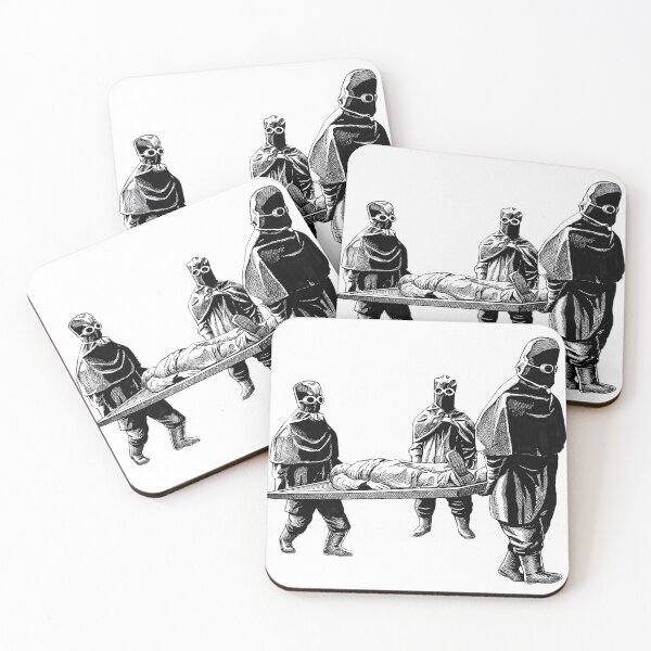 Item preview, Dark Figures Carrying a Stretcher with a Body designed and sold by Naux | Design & Illustration.