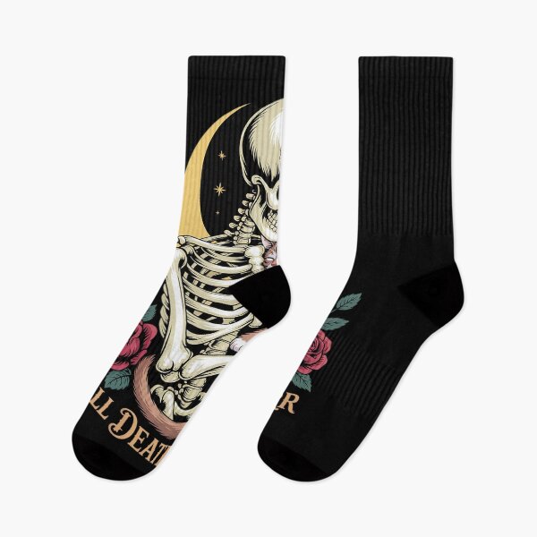 Item preview, Till Death We Purr Skeleton Cat Lover Crescent Hug Moon Rose designed and sold by ToggleBet.