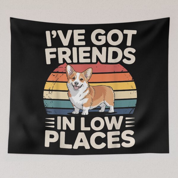 Item preview, Corgi Dog Friends In Low Places Vintage Sunset Funny Pet designed and sold by LakenDraphil.