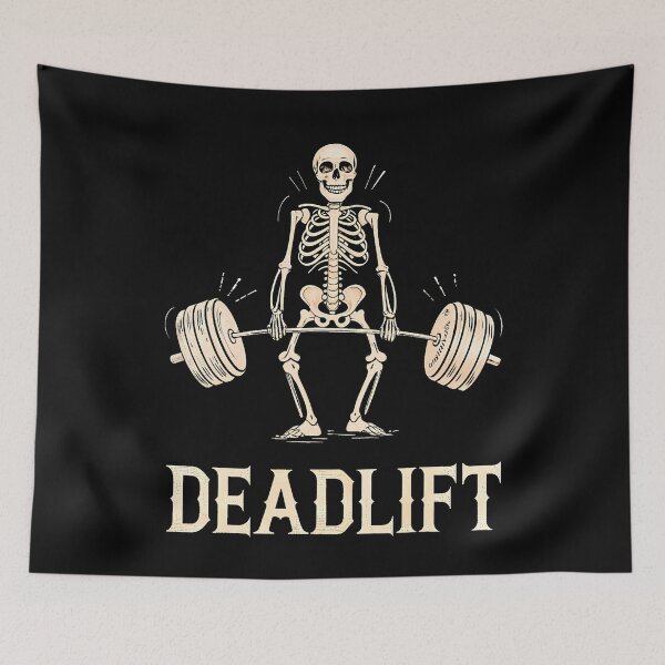 Item preview, Deadlift Skeleton Weightlifting Gym Fitness Workout designed and sold by RebeccaCelia.