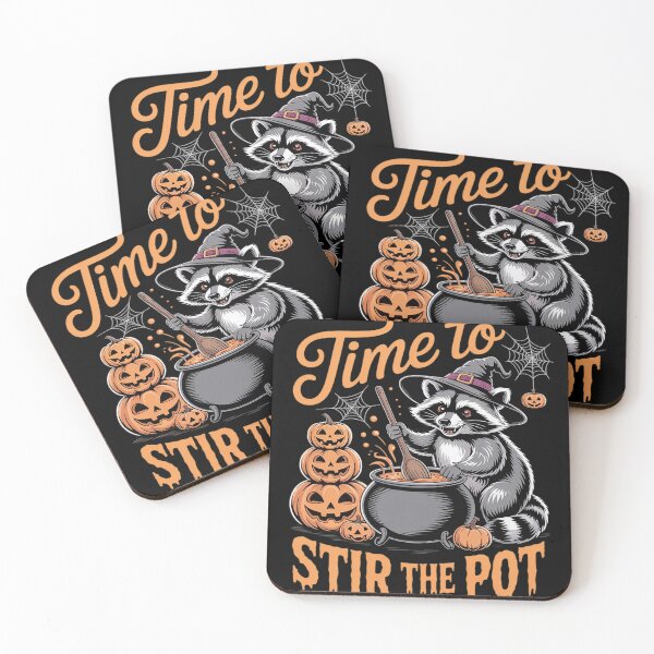 Item preview, Time To Stir The Pot Funny Halloween Racoon Witch Chef designed and sold by ToggleBet.