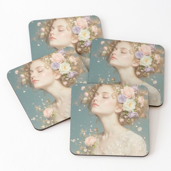 Item preview, Ethereal Spring Goddess Floral Portrait designed and sold by joycrysstudio.