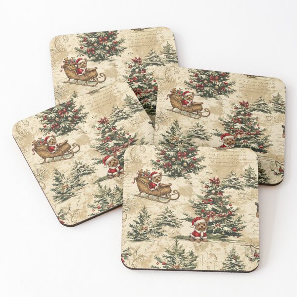 Item preview, Vintage Yorkie Christmas Pattern – Nostalgic Yorkshire Terrier Holiday Seamless Design designed and sold by Octavia Soldani.