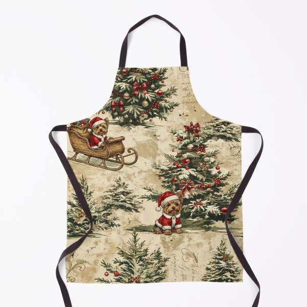 Item preview, Vintage Yorkie Christmas Pattern – Nostalgic Yorkshire Terrier Holiday Seamless Design designed and sold by Octavia Soldani.