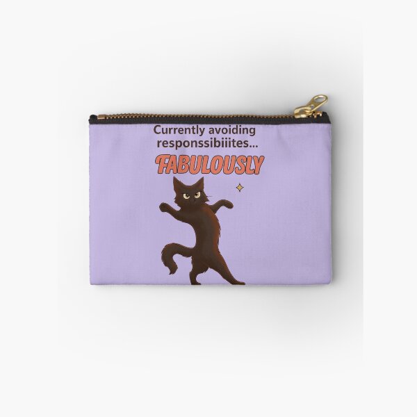 Item preview, Currently Avoiding Responsibilities… Fabulously – Funny Black Cat Illustration designed and sold by MagicMeow1.