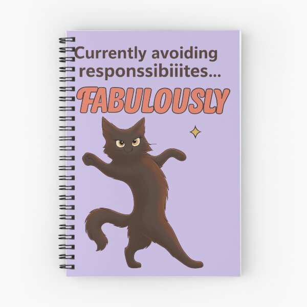 Item preview, Currently Avoiding Responsibilities… Fabulously – Funny Black Cat Illustration designed and sold by MagicMeow1.