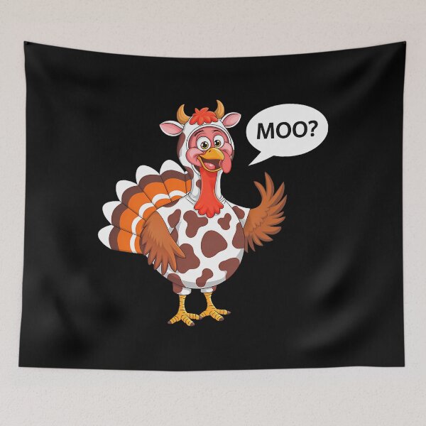 Item preview, Day Turkey Festive 90s Funny Moo Cow Thanksgiving Holiday designed and sold by rebeccathanuos.