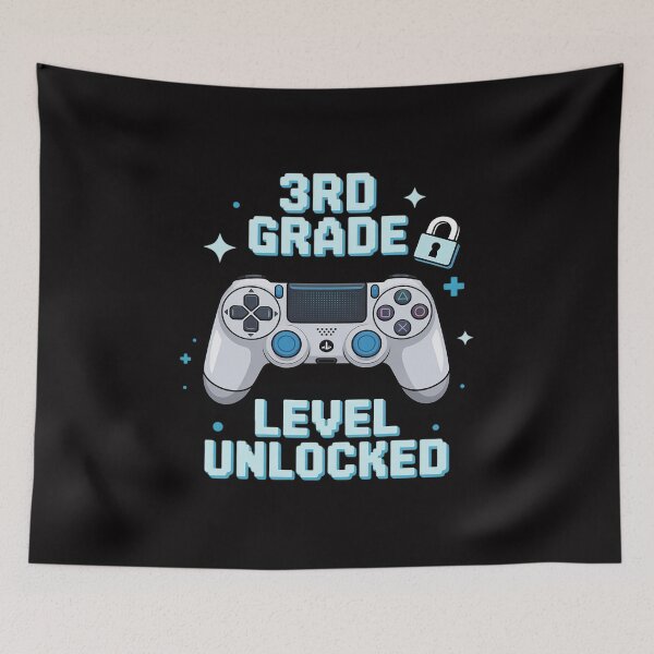 Item preview, 3rd Grade Level Unlocked Video Game First Day Boy Kid designed and sold by demarioTTS.