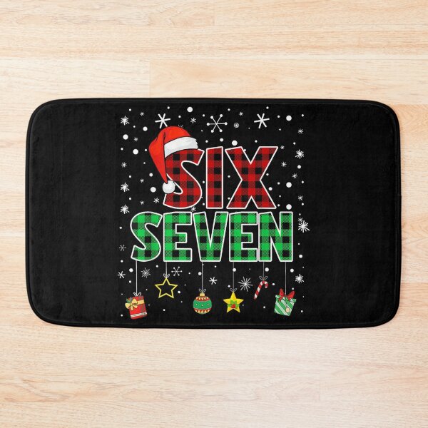 Item preview, Buffalo Plaid and Tartan Christmas Six Seven Kids Birthday Design designed and sold by Chaya Reid.