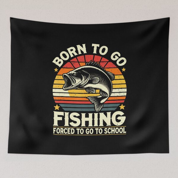 Item preview, Born To Go Fishing Forced To Go To School Kids Boys Fishing designed and sold by KathleenEliza.