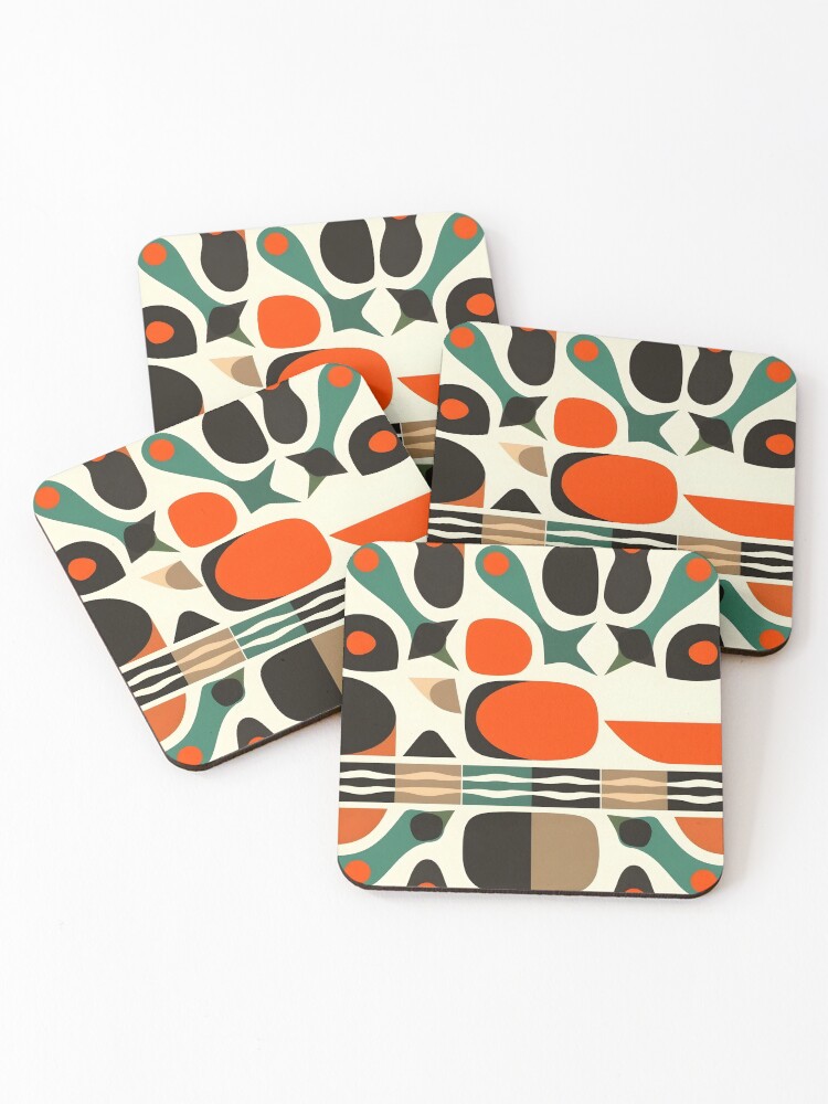 Thumbnail 1 of 5, Coasters (Set of 4), Mid Century Modern Pattern  designed and sold by GraphicsClub.