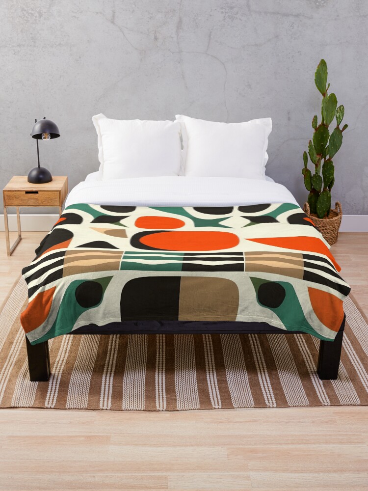 Thumbnail 1 of 6, Throw Blanket, Mid Century Modern Pattern designed and sold by GraphicsClub.