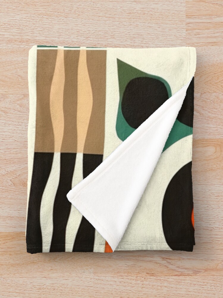 Thumbnail 3 of 6, Throw Blanket, Mid Century Modern Pattern designed and sold by GraphicsClub.
