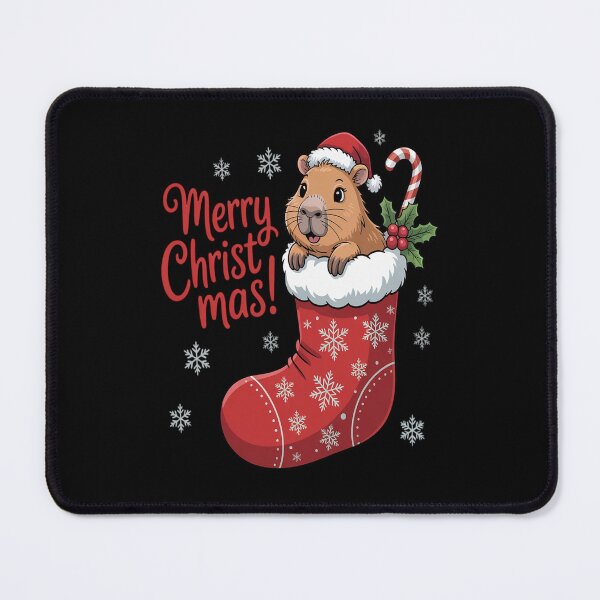 Item preview, Capybara in Christmas Stocking Candy Cane Santa Hat designed and sold by SIGORDESIGN.
