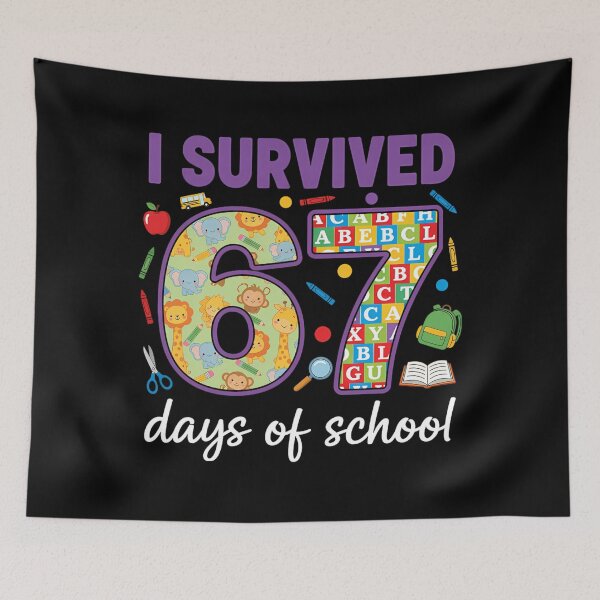 Item preview, Meme 67 I Teacher School of Student Classic Survived Funny Days 67 designed and sold by SteveSaccoro.