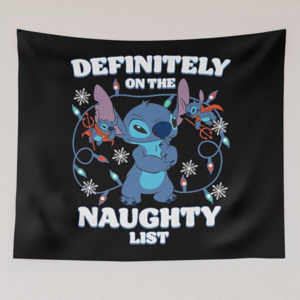Item preview, Stitch Definitely On The Naughty List Funny Christmas Quote designed and sold by ridingscali6.