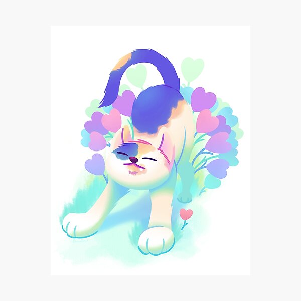 Flower Patch Cat Photographic Print
