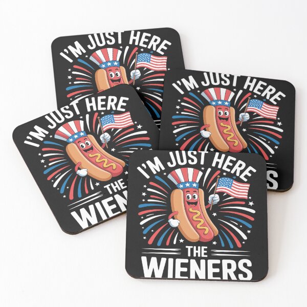 Item preview, I'm Just Here For The Wieners 4Th Of July Patriotic Hot Dog designed and sold by Eskomeranola.