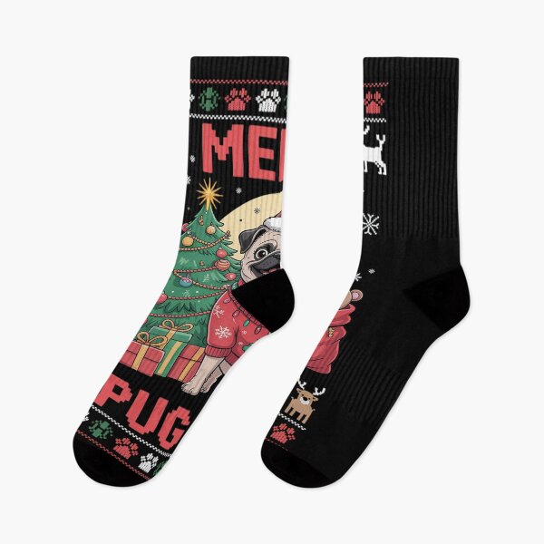 Item preview, merry  pugmas day christmas pug dog designed and sold by SIGORDESIGN.