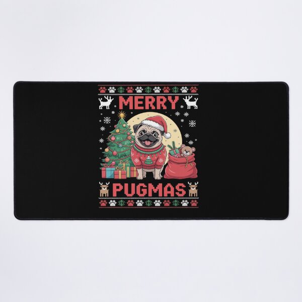 Item preview, merry  pugmas day christmas pug dog designed and sold by SIGORDESIGN.