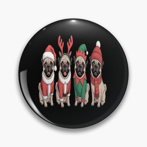 Item preview, Four Pugs Dressed in Holiday Chritmas designed and sold by SIGORDESIGN.