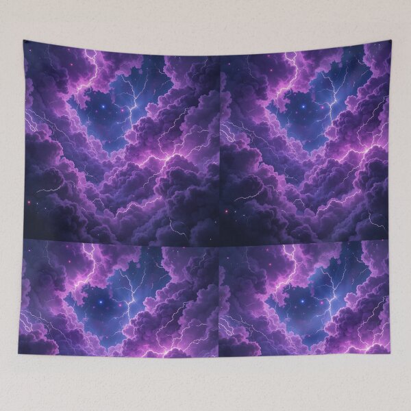 Item preview, Cosmic Violet Energy Nebula – Luminous Abstract Space Glow designed and sold by PixelVibe782.