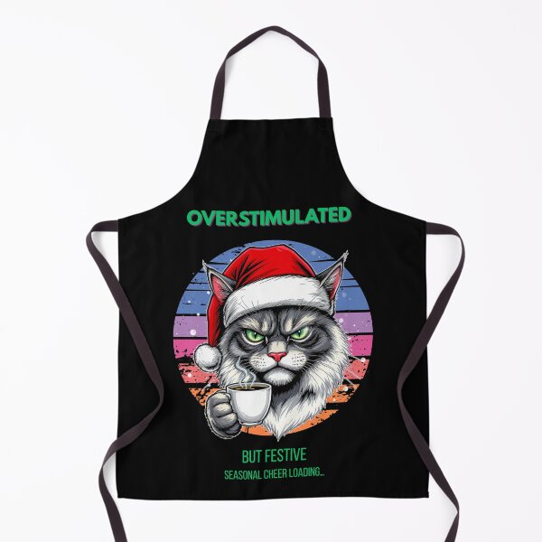 Item preview, Overstimulated Holiday Cat – Festive but Done With It designed and sold by Artur-GrafiTee.