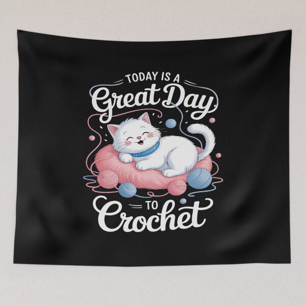 Item preview, Today is A Great Day To Crochet  Cat Crochet Lover designed and sold by BubblePancake.