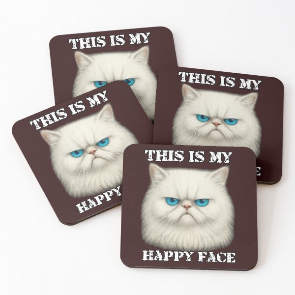 Item preview, Grumpy Persian Cat Funny Happy Face designed and sold by MoodCircuit.