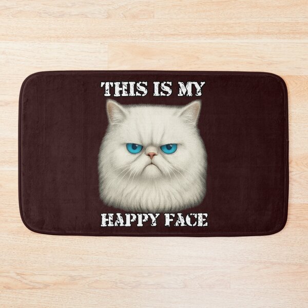 Item preview, Grumpy Persian Cat Funny Happy Face designed and sold by MoodCircuit.