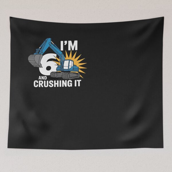 Item preview, Kids Youth Kids I'm 6 and Crushing it Bulldozer Birthday Design designed and sold by Eskomeranola.