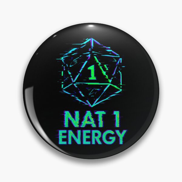 Item preview, Nat 1 Energy Glitch Dice Neon Critical Fail RPG Design designed and sold by SplashTastic.