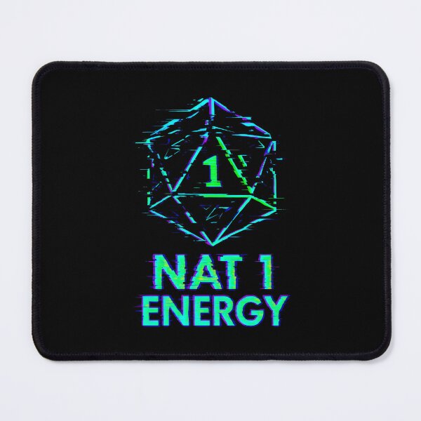 Item preview, Nat 1 Energy Glitch Dice Neon Critical Fail RPG Design designed and sold by SplashTastic.