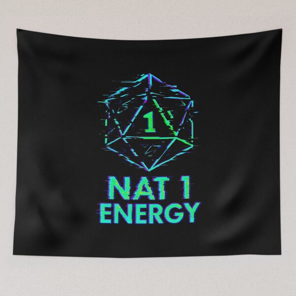 Item preview, Nat 1 Energy Glitch Dice Neon Critical Fail RPG Design designed and sold by SplashTastic.