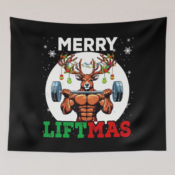 Item preview, Merry Liftma'S Christmas Reindeer Weightlifting Gym Workout designed and sold by GeorgeneCharlo.