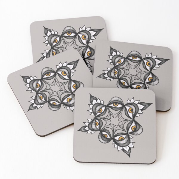 Item preview, The watchers - trippy monochrome weird art  designed and sold by Boriana Giormova.