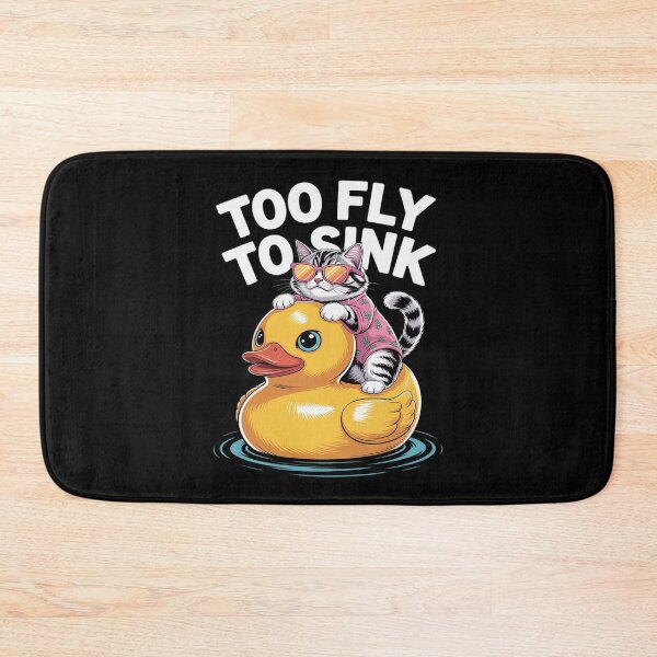 Item preview, Too Fly to Sink - Cool Cat Duck Float designed and sold by NetoGalaxy.