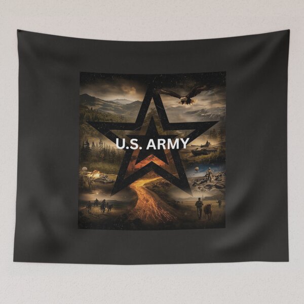 Item preview, U.S. Army Star Patriotic Poster – American Soldier Eagle Tank Military Wall Art designed and sold by TitanRN.