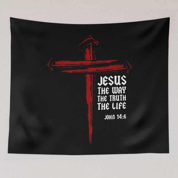 Item preview, Christian Cross Nails Jesus Faith John 146 Bible Verse designed and sold by MindyMarianela.