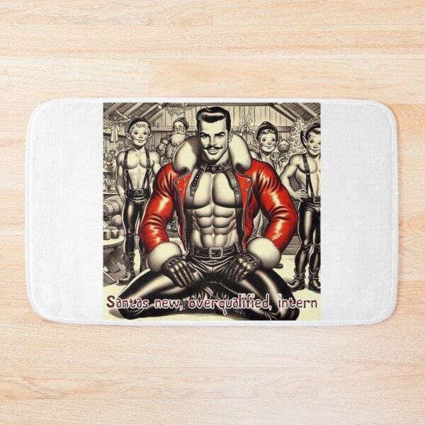 Item preview, Camp Christmas Gay Leather Collection Santas New Overqualified Intern Gay Leather Pride Graphic Design designed and sold by ItsAKinkThing.