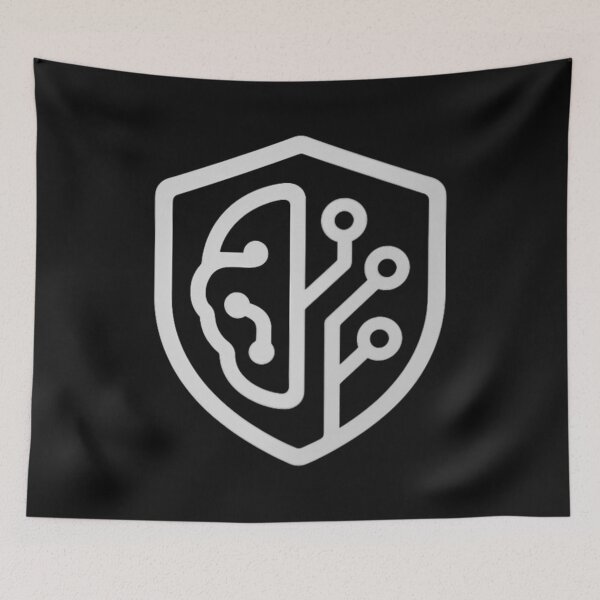 Item preview, Ai Shield Logo Black White - Cybersecurity Technology Icon designed and sold by sIQurityShop.