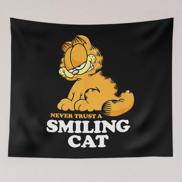 Item preview, Garfield Never Trust A Smiling Cat Sarcastic Quote designed and sold by dawemorelyr.