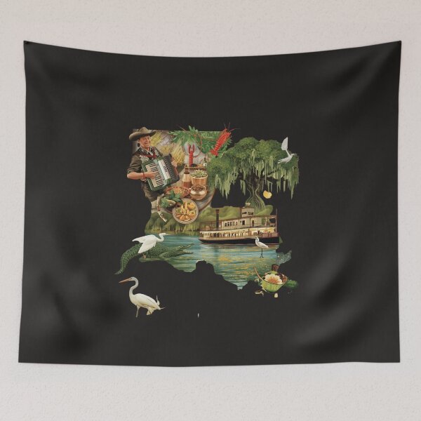 Item preview, Louisiana State Pride Art – Cajun Culture Crawfish Zydeco Alligator Bayou designed and sold by TitanRN.