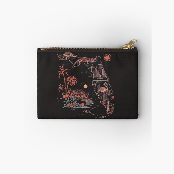 Item preview, Florida State Map Vintage Neon Art – Palm Trees Alligator Flamingo Miami Beach designed and sold by TitanRN.