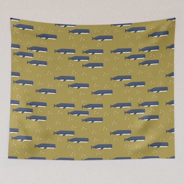 Item preview, Sperm whales on green designed and sold by reneesillus.