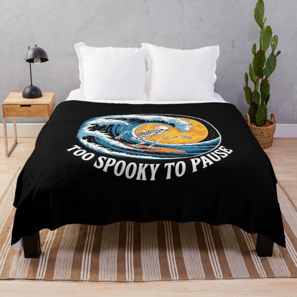 Item preview, Too Spooky to Pause – Skeleton Surfer Halloween designed and sold by SnackPAC.