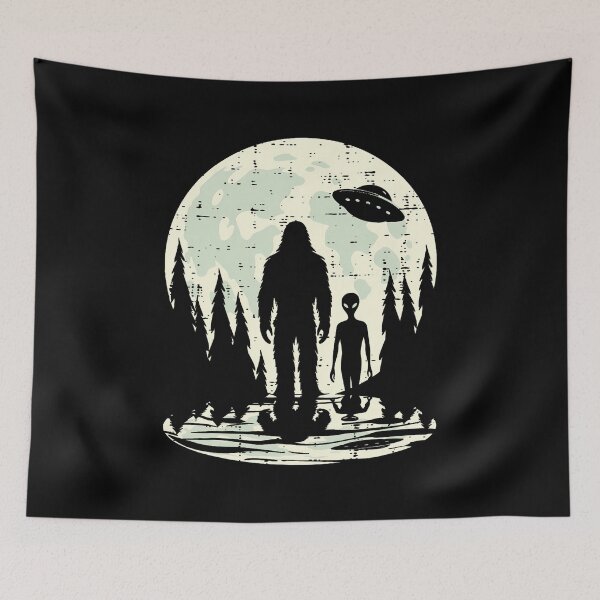 Item preview, Alien Bigfoot Ufo Moon Funny Sasquatch Men Women Boys Kids designed and sold by ConnieDora.